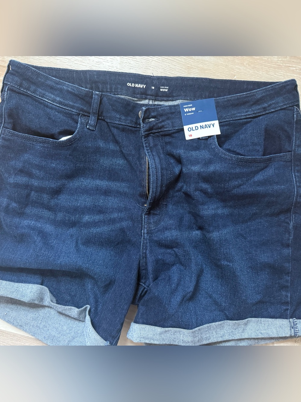 Old Navy Dark Blue Rolled-Hem Denim Shorts